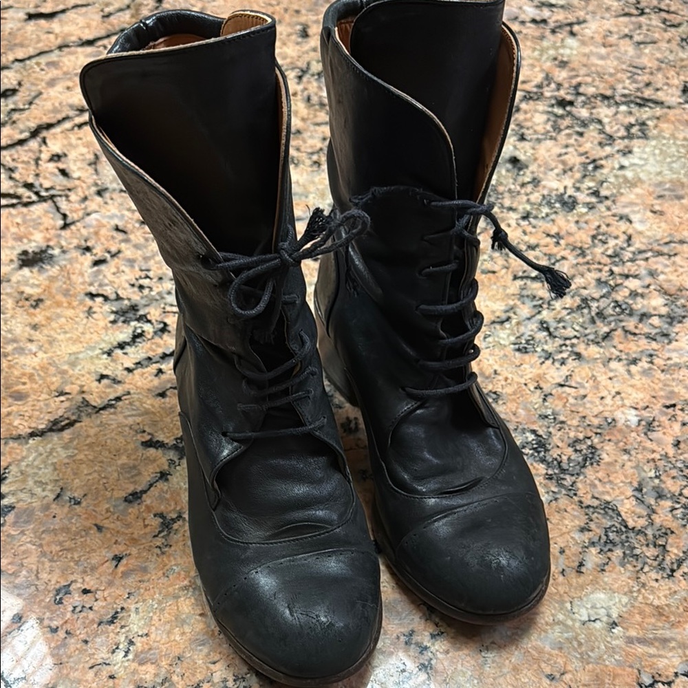 Black Lace Up Women's Boots